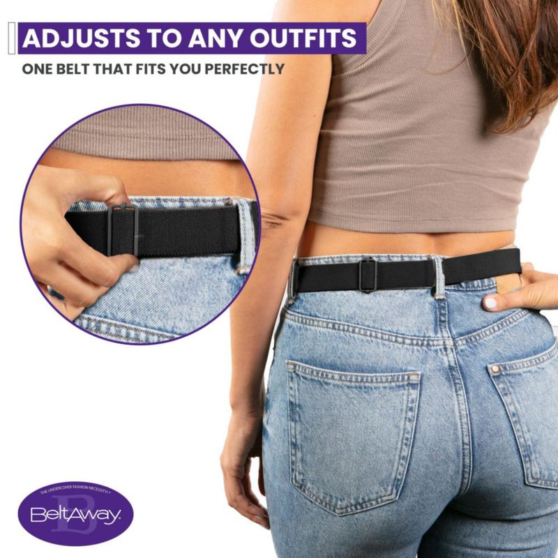 Cinturón para mujer BELTAWAY ajustable con hebilla plana elástica