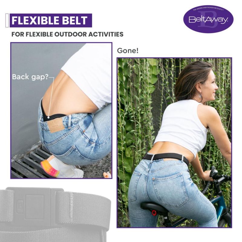 Cinturón para mujer BELTAWAY ajustable con hebilla plana elástica