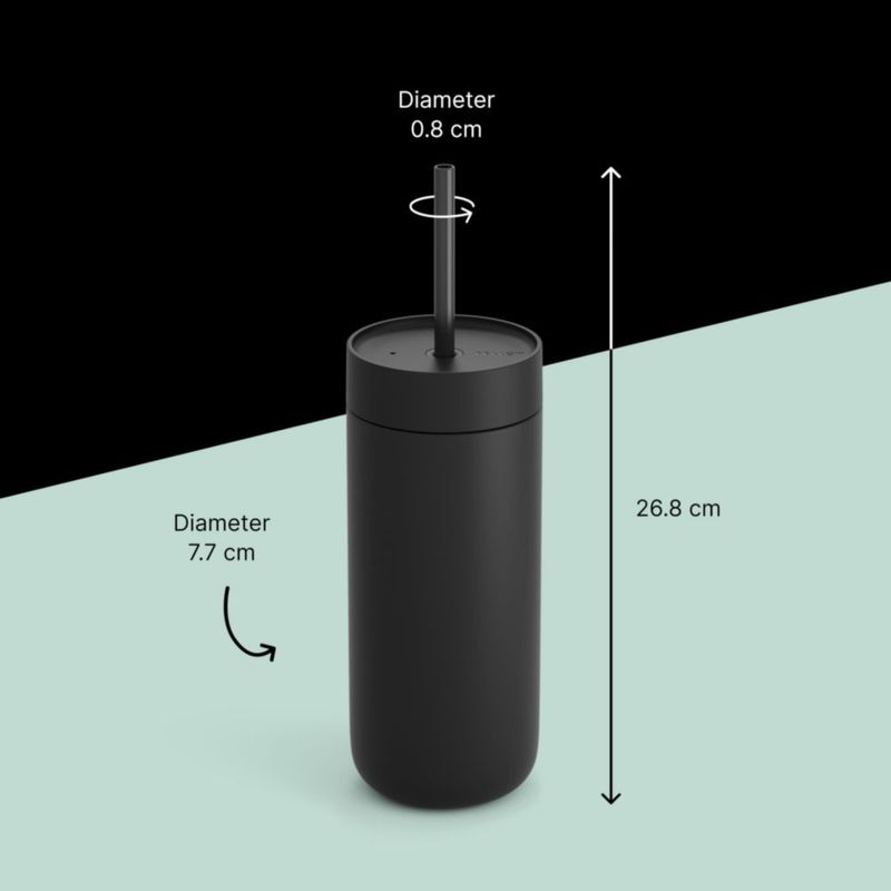 Vaso para beber Fellow 591 ml con tapa de pajilla negra