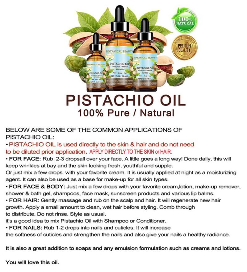 Aceite de Pistacho Botanical Beauty 30 ml para rostro cuerpo y cabello