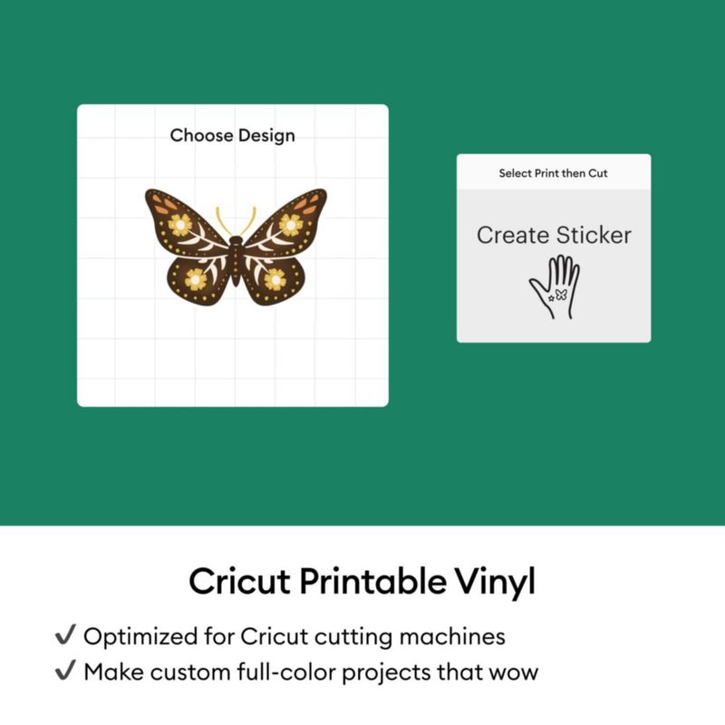 Papel adhesivo de vinilo dorado Cricut 216 × 279 cm 20 hojas