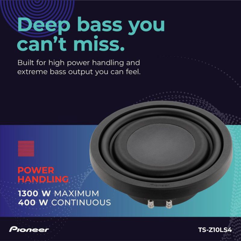 Subwoofer PIONEER TS-Z10LS4 de 10" 1300 W Máx