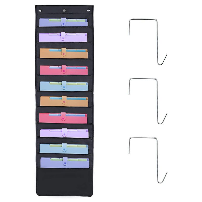 Organizador de archivos HAOHAN de 10 bolsillos tela Oxford montaje en pared