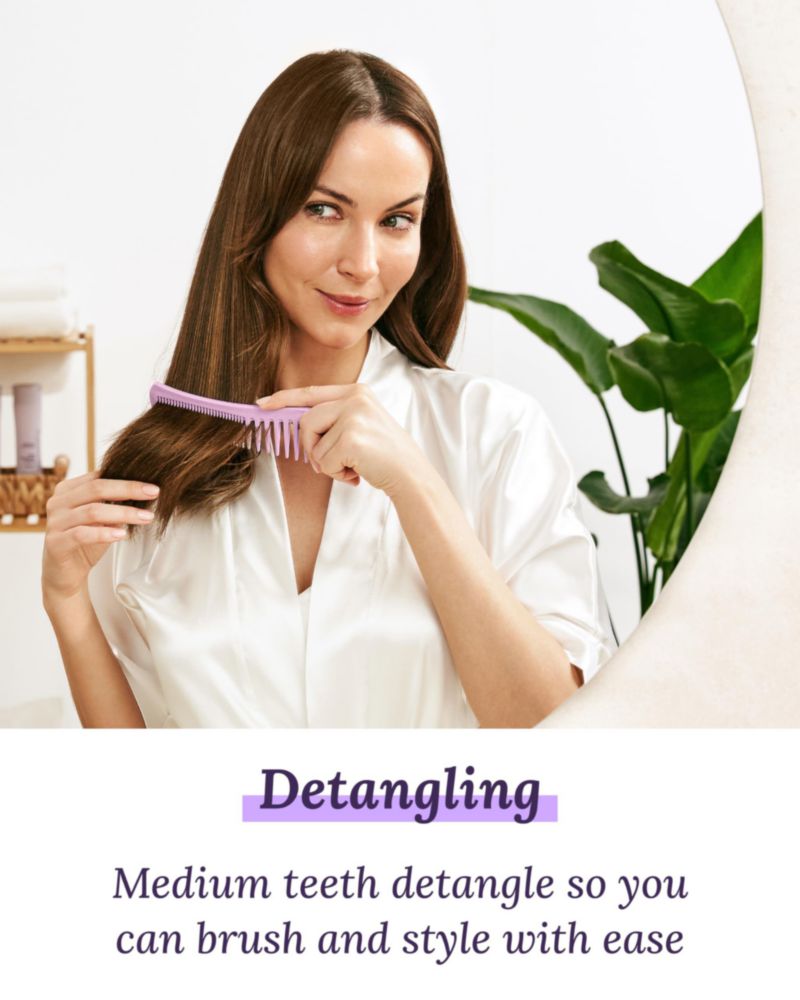 Peine de Desenredar Keranique de Doble Cara con Dientes Anchos y Finos
