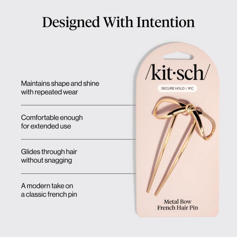 Pinza para el cabello Kitsch con lazo francés dorado – 1 pieza