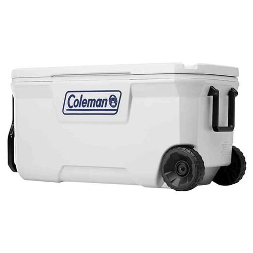 Hielera Cooler Blanca 100QT 160 Latas Ruedas 94lts Coleman