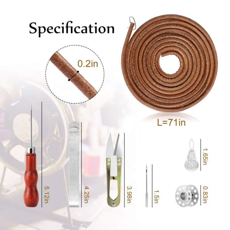 Kit de correas de cuero Magicfour para máquina de coser de 173 cm con gancho