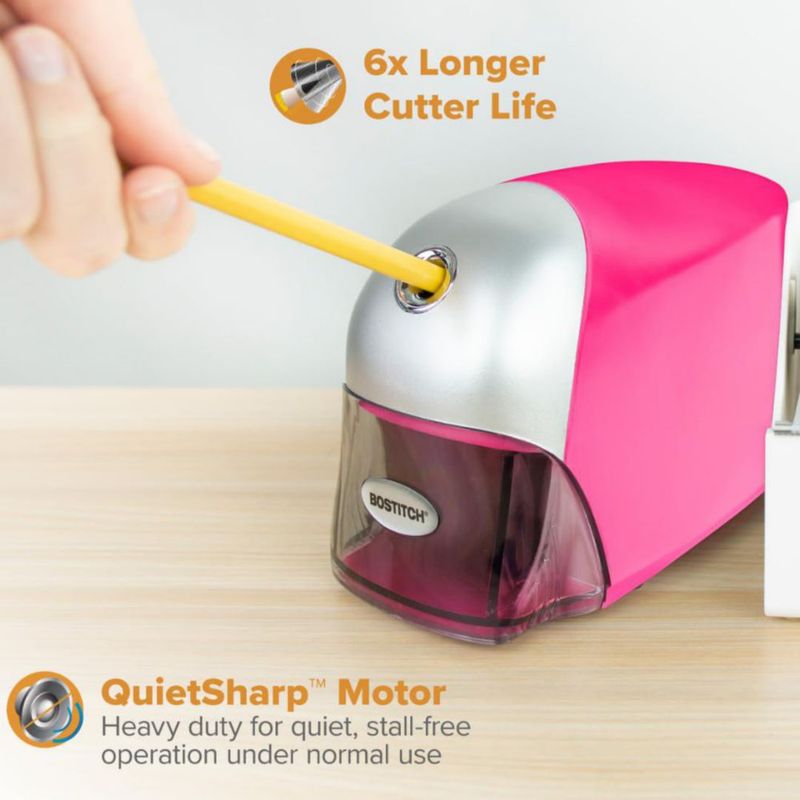 Sacapuntas eléctrico Bostitch QuietSharp rosa