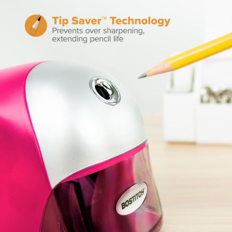 Sacapuntas eléctrico Bostitch QuietSharp rosa