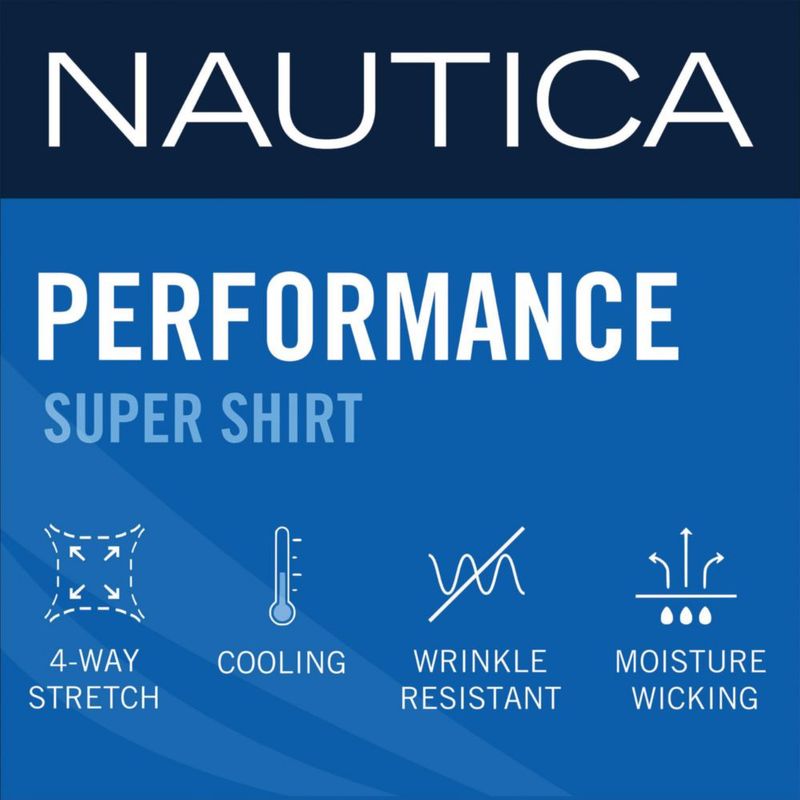 Camisa Nautica Slim Fit de manga larga blanca de poliéster
