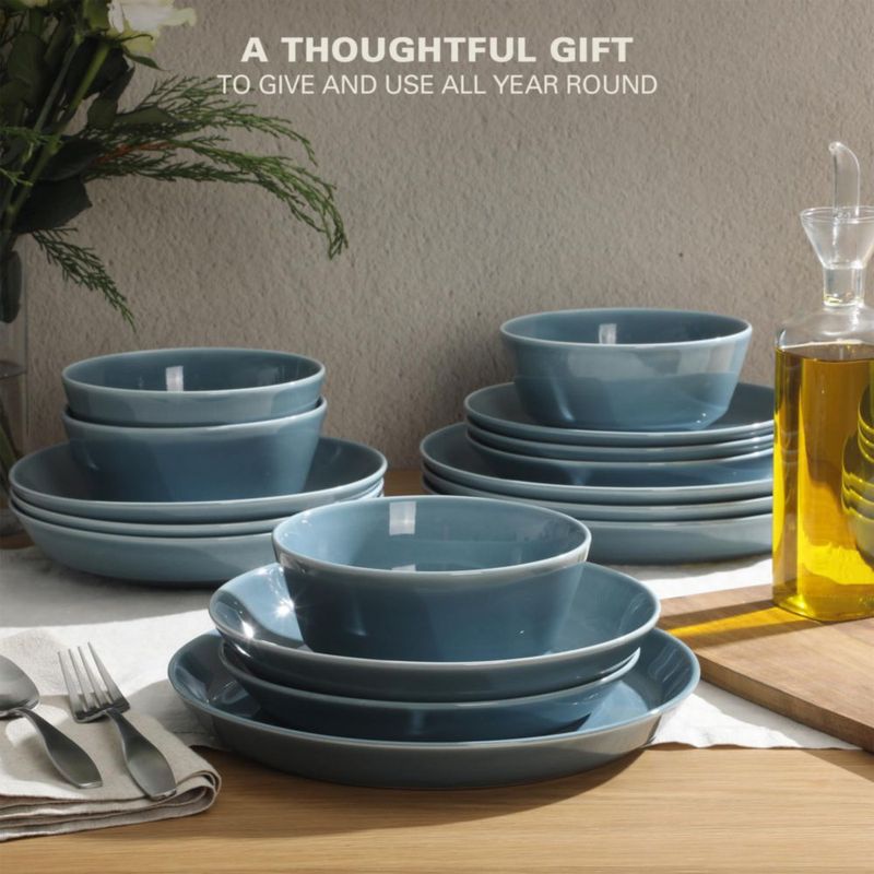 Juego de Vajilla Gibson Home 16 piezas azul porcelana