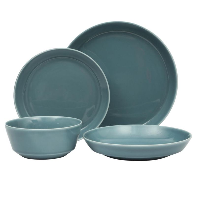 Juego de Vajilla Gibson Home 16 piezas azul porcelana