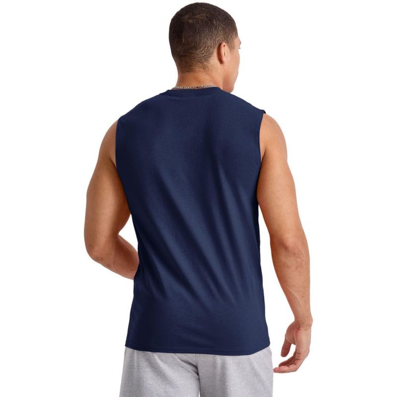 Camiseta sin mangas Hanes 3 unidades algodón azul marino deportivo