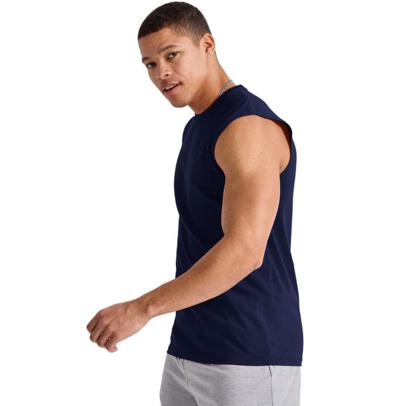 Camiseta sin mangas Hanes 3 unidades algodón azul marino deportivo
