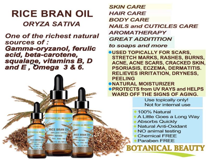 Botanical Beauty Aceite de Salvado de Arroz 120 ml Puro y Natural