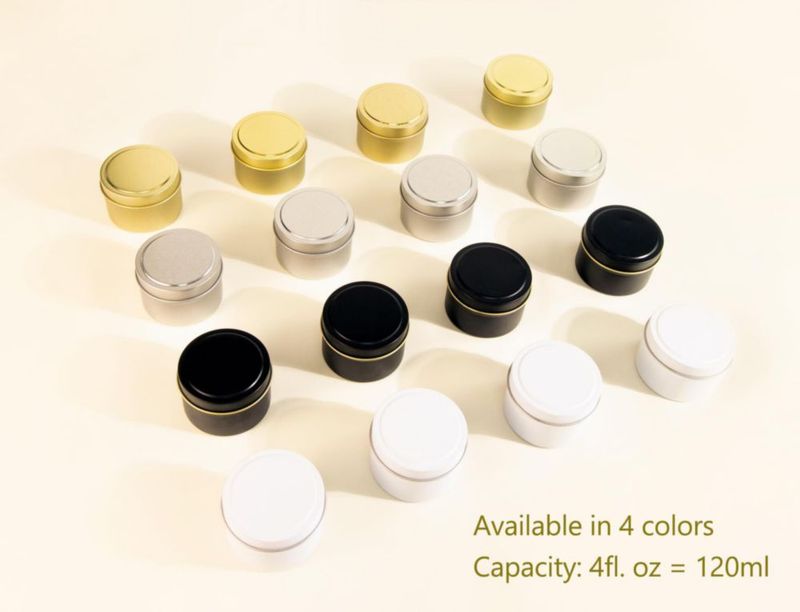 Latas para velas Aroparc 120 ml paquete de 24 hojalata negra