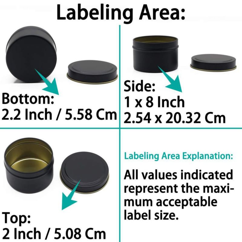 Latas para velas Aroparc 120 ml paquete de 24 hojalata negra