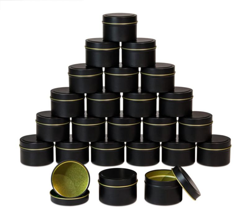 Latas para velas Aroparc 120 ml paquete de 24 hojalata negra