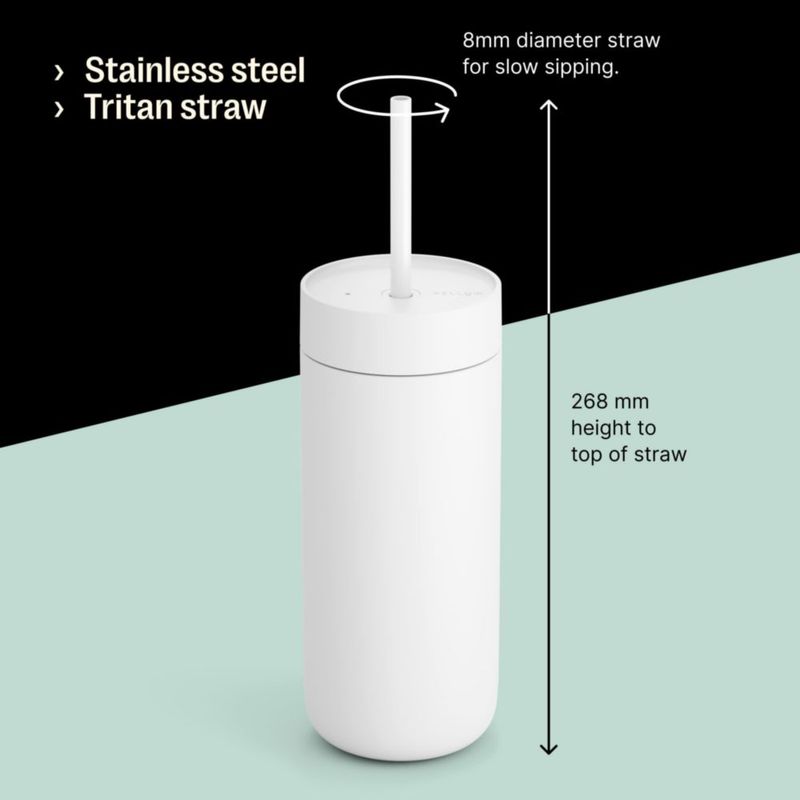 Vaso termo Fellow 454 ml con tapa de pajilla sin BPA