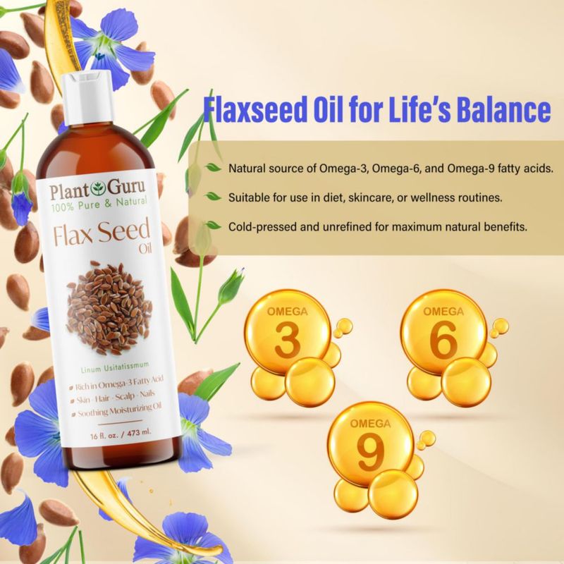 Aceite de Linaza Plant Guru 118 ml Prensado en Frío Natural