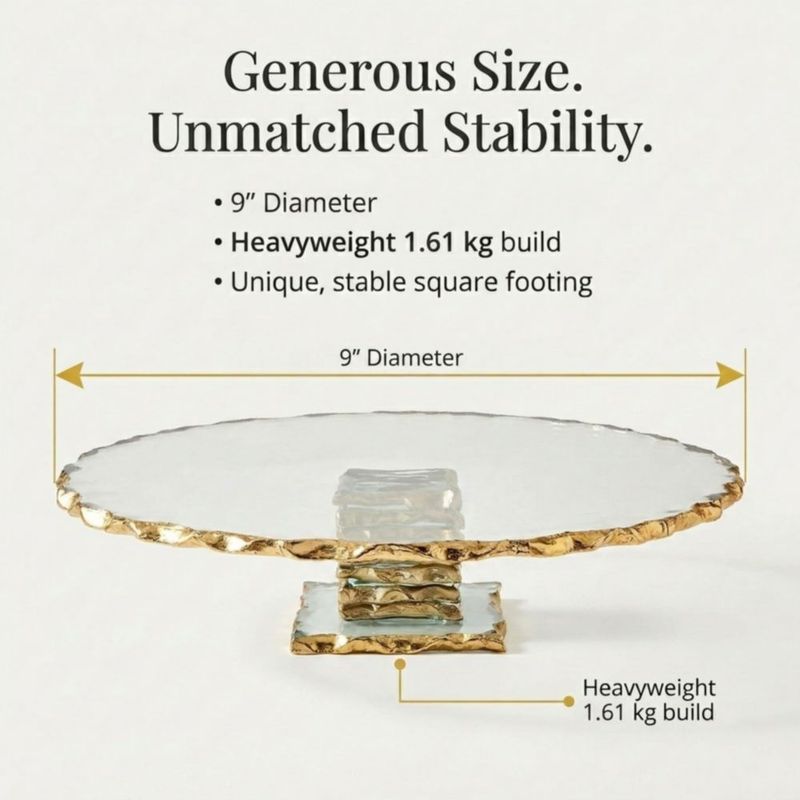 Plato para Tartas Godinger 23 cm Harper Borde Dorado