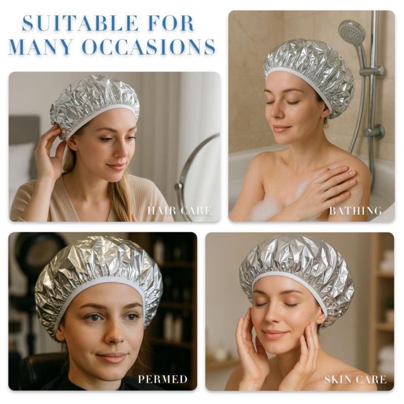 Gorro de ducha Brvlsoc reutilizable de lámina de aluminio elástica