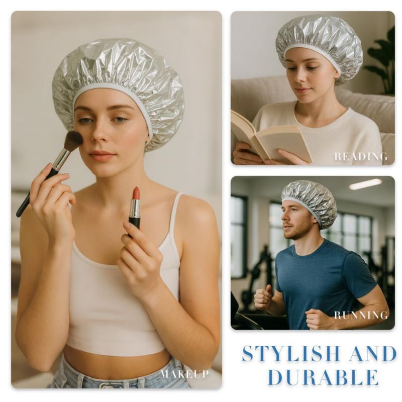 Gorro de ducha Brvlsoc reutilizable de lámina de aluminio elástica