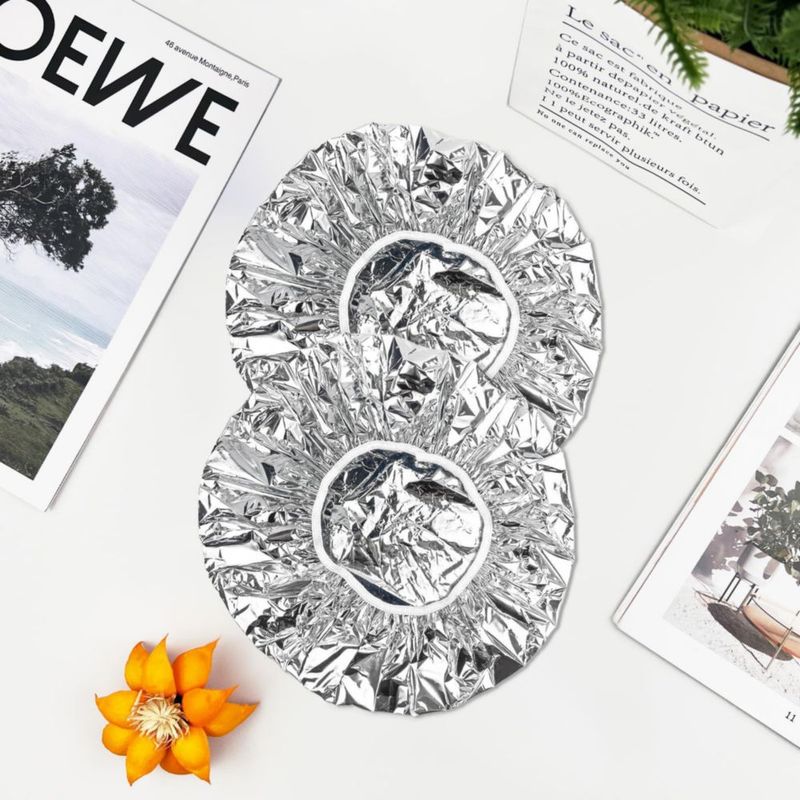 Gorro de ducha Brvlsoc reutilizable de lámina de aluminio elástica