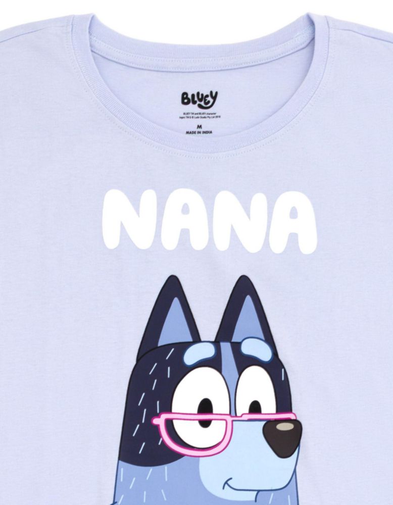 Camiseta azul para mujer Bluey Nana talla XL