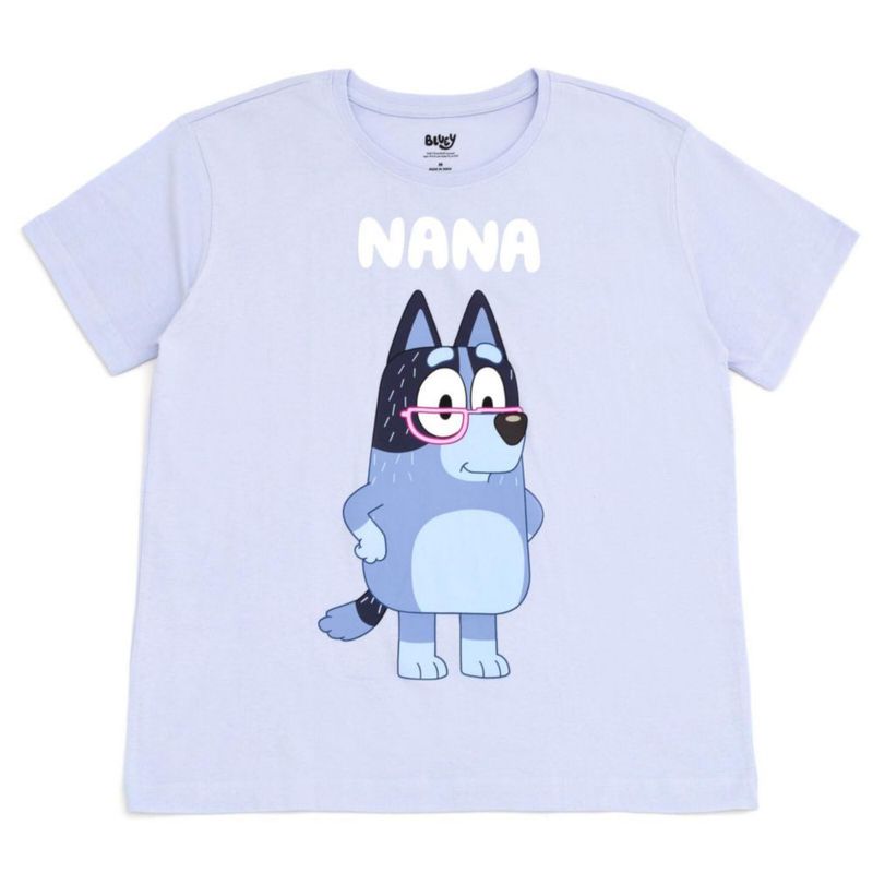 Camiseta azul para mujer Bluey Nana talla XL