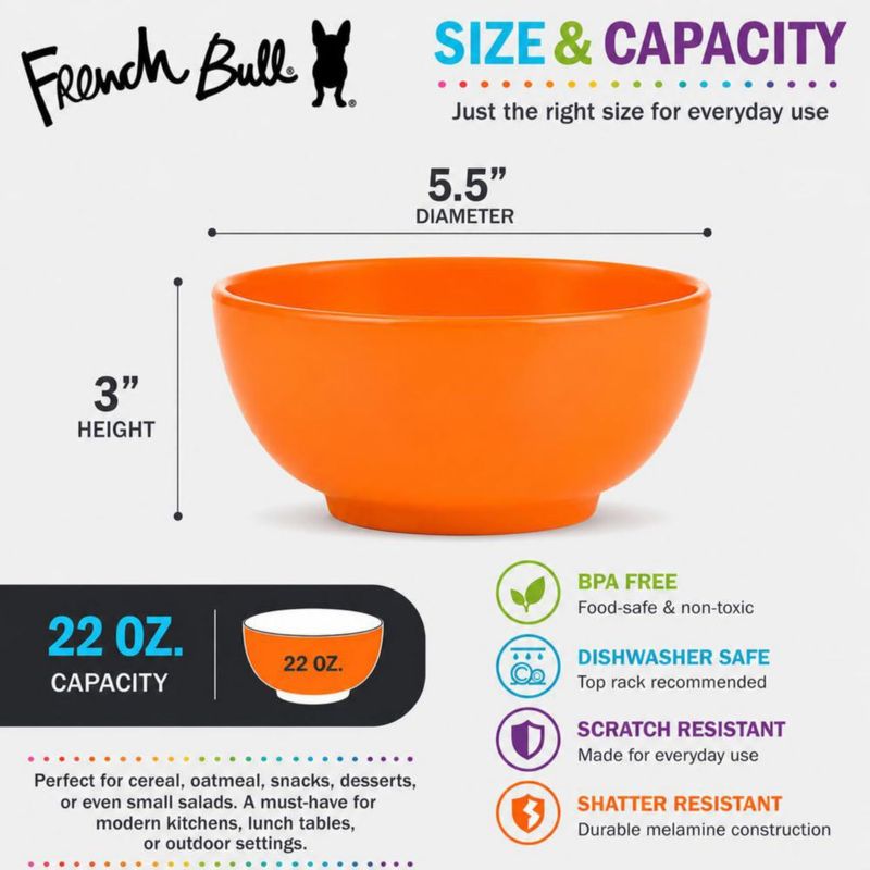 Juego de 6 tazones French Bull 630 ml multicolores