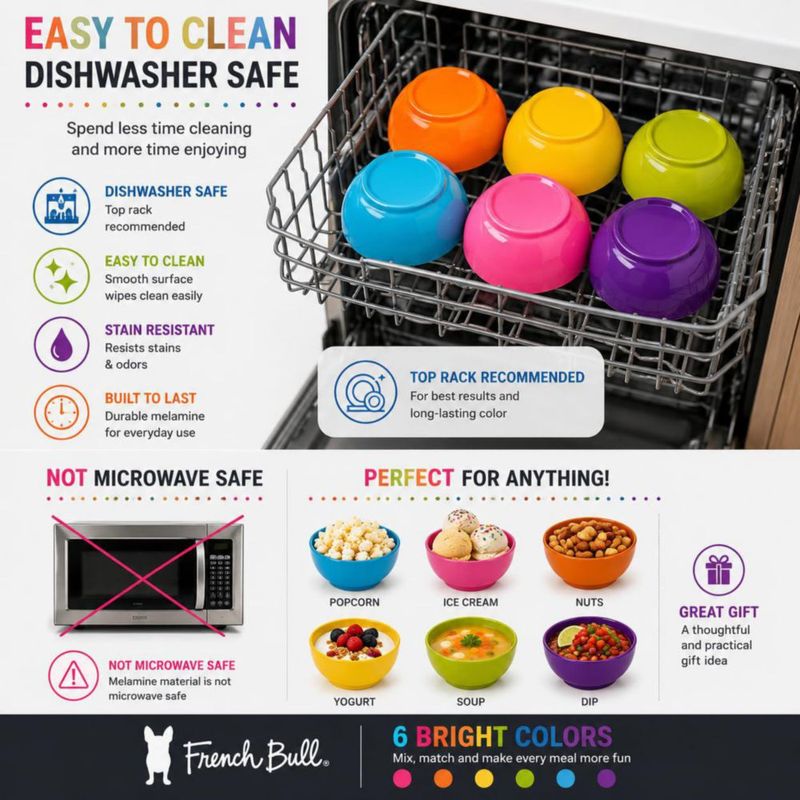 Juego de 6 tazones French Bull 630 ml multicolores