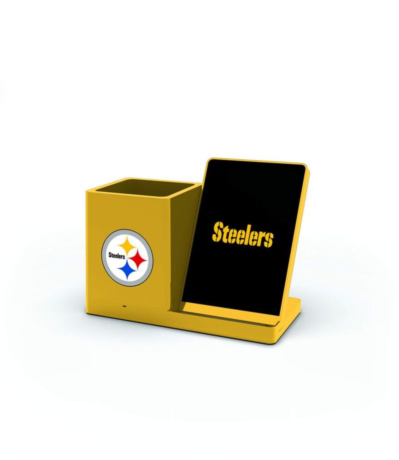 Cargador inalámbrico SOAR Steelers NFL con organizador de escritorio