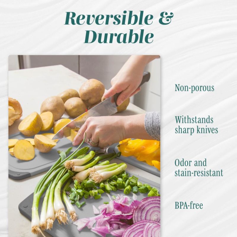 Juego de 3 tablas de cortar HOMWE gris libre de BPA