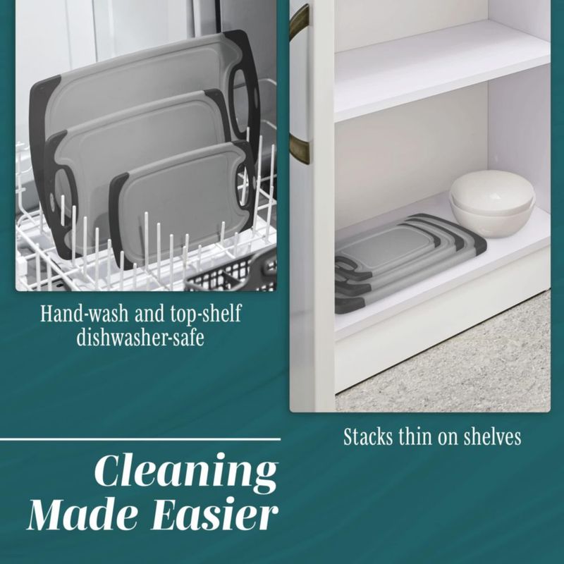 Juego de 3 tablas de cortar HOMWE gris libre de BPA
