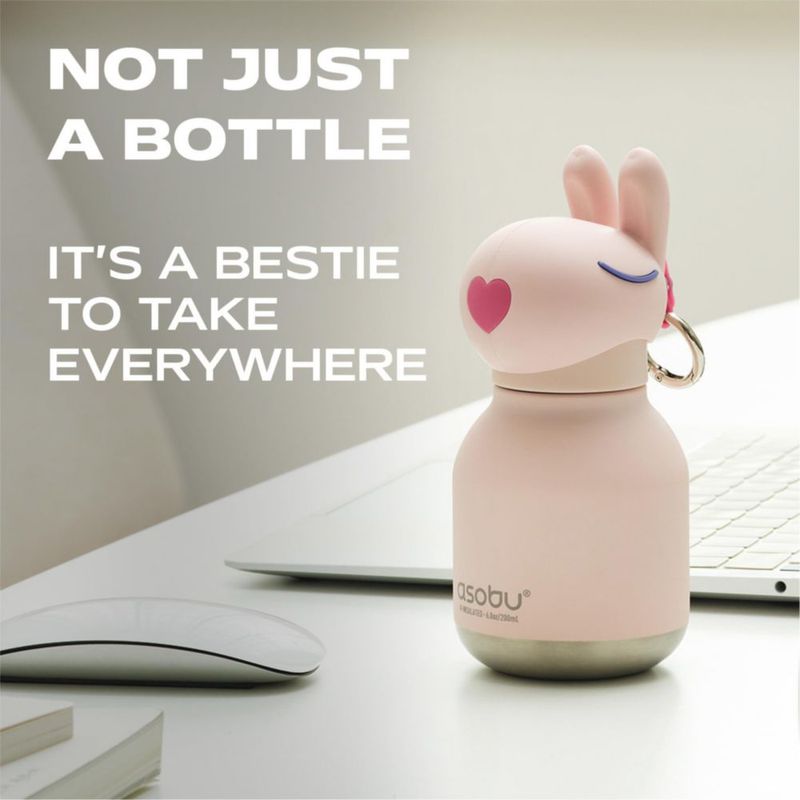 Botella de agua asobu Mini Bestie 200 ml a prueba de fugas de acero inoxidable