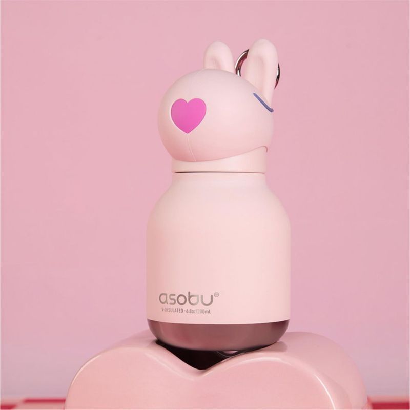 Botella de agua asobu Mini Bestie 200 ml a prueba de fugas de acero inoxidable