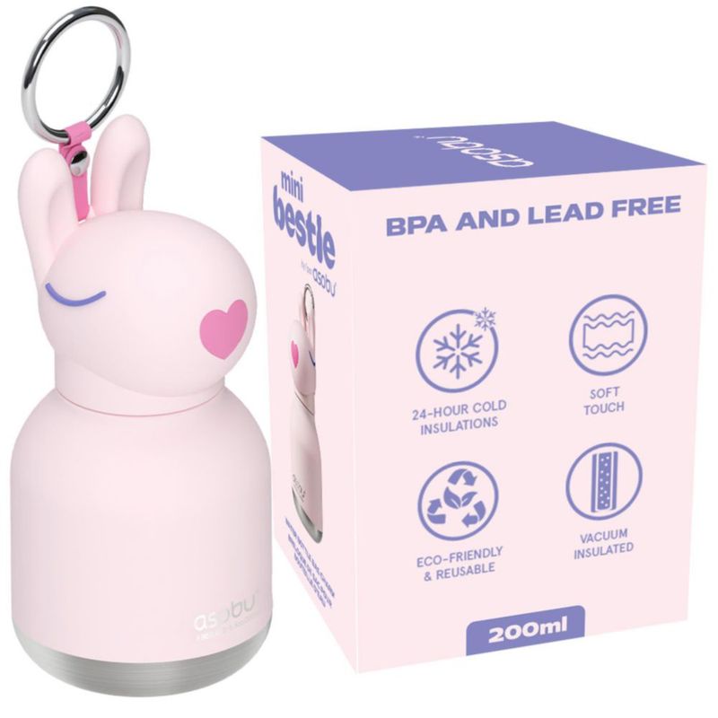 Botella de agua asobu Mini Bestie 200 ml a prueba de fugas de acero inoxidable
