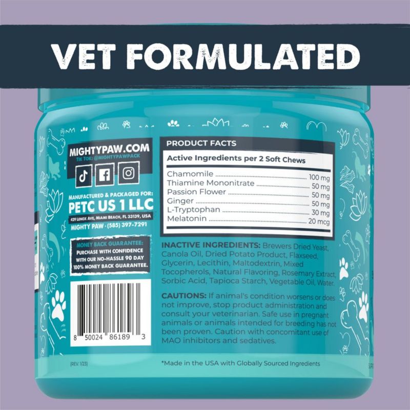 Mighty Paw Masticables Calmantes para Perros - 240 Unidades - Hecho en EE. UU.