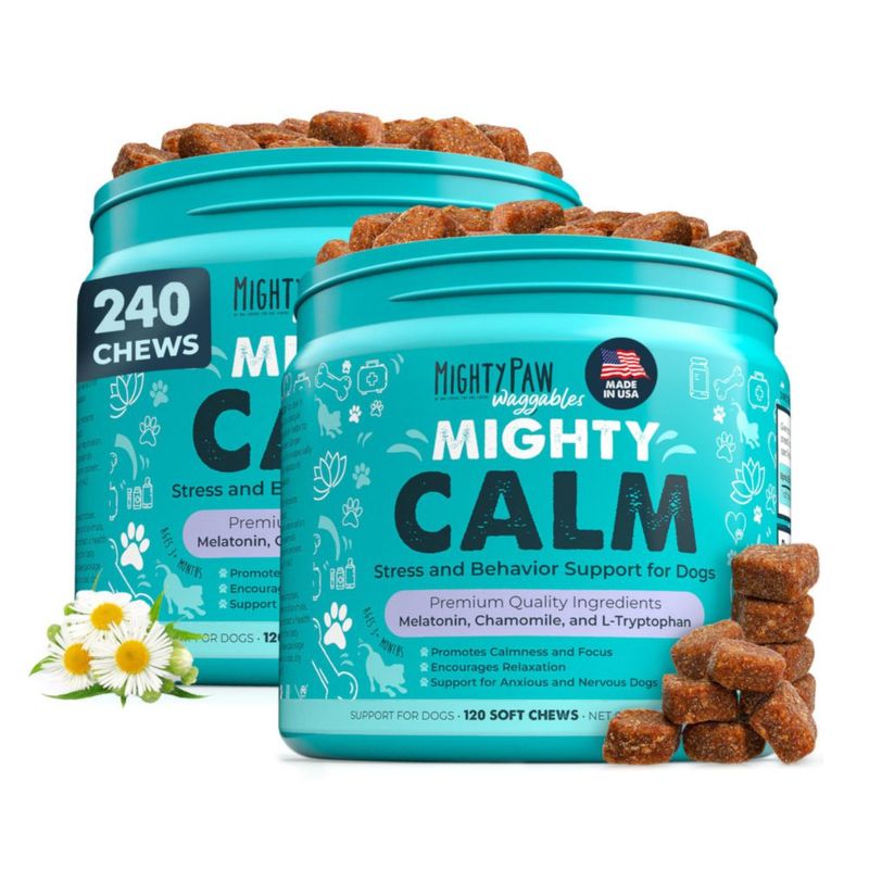 Mighty Paw Masticables Calmantes para Perros - 240 Unidades - Hecho en EE. UU.