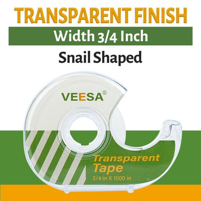 Cinta adhesiva transparente VEESA con dispensador 3/4 x 1000'' 12 rollos clara