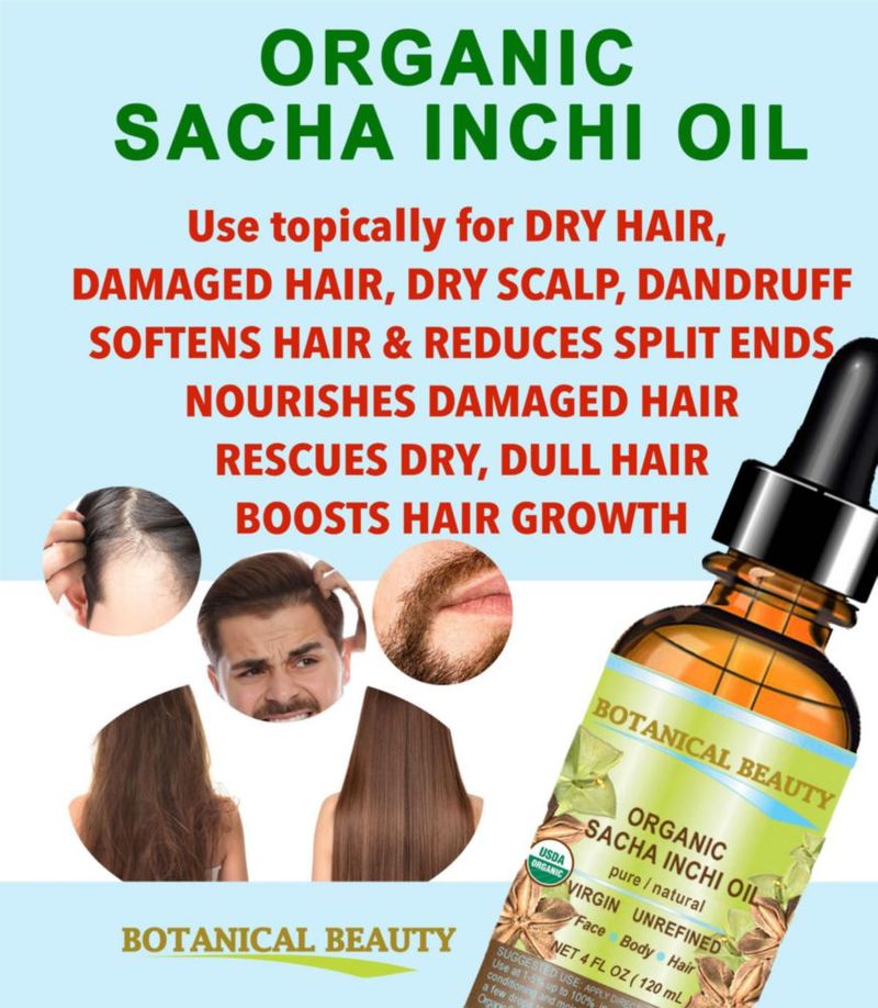 Aceite orgánico de Sacha Inchi Botanical Beauty 100 % natural puro sin diluir virgen sin refinar prensado en frío portador certificado orgánico para