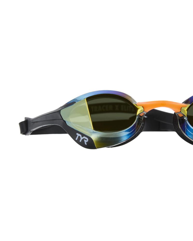 Gafas de natación TYR Tracer‑X Elite dorado y naranja