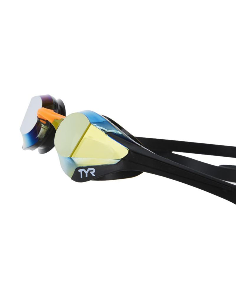 Gafas de natación TYR Tracer‑X Elite dorado y naranja