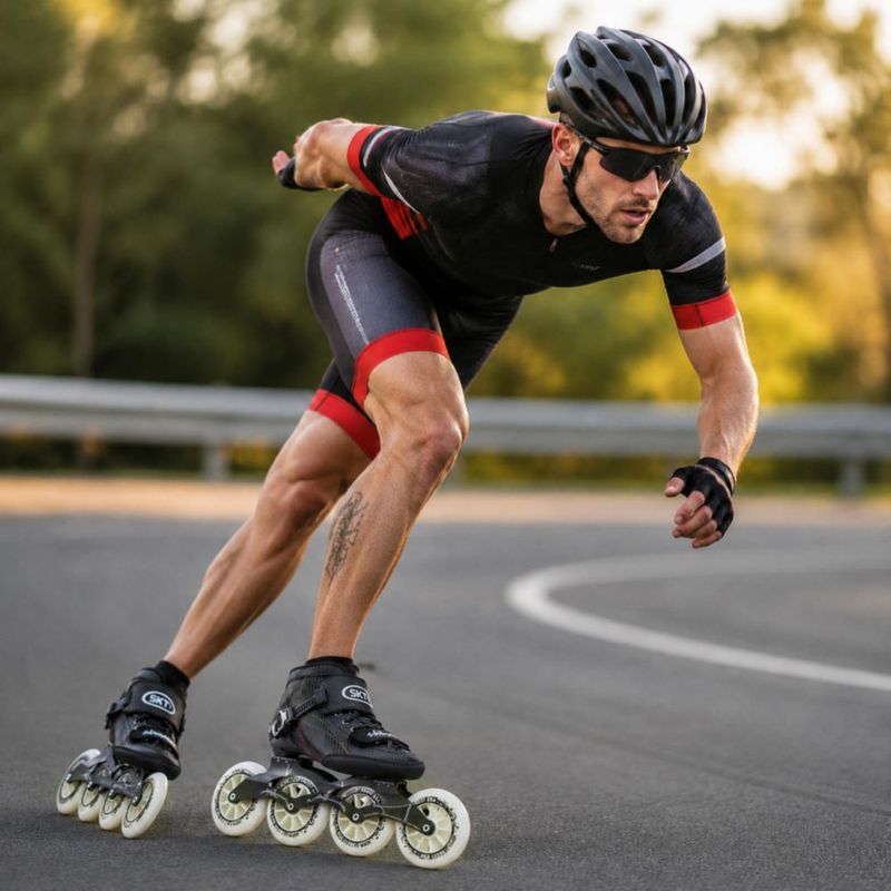 Patines en línea de velocidad CYLQ para adultos unisex color negro