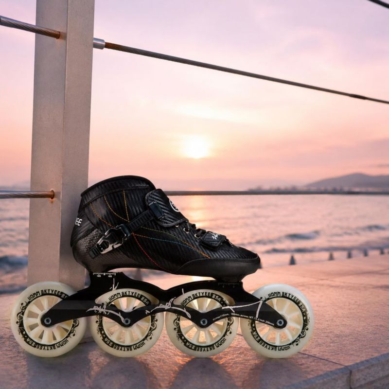 Patines en línea de velocidad CYLQ para adultos unisex color negro