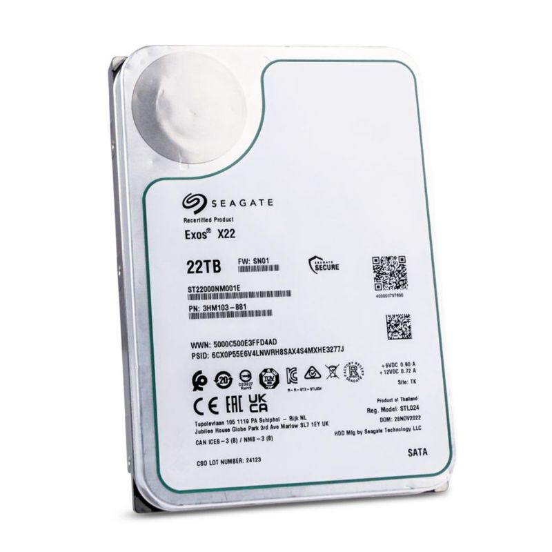 Disco Duro Interno Seagate Exos X22 22TB 35" SATA 7200 RPM