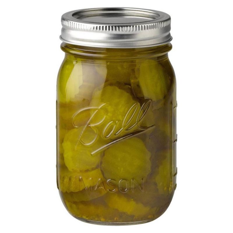 Juego de 12 frascos tipo Mason Ball de boca regular con tapa