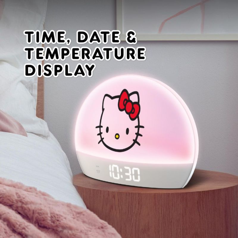 Reloj despertador Hello Kitty LED multicolor con carga USB