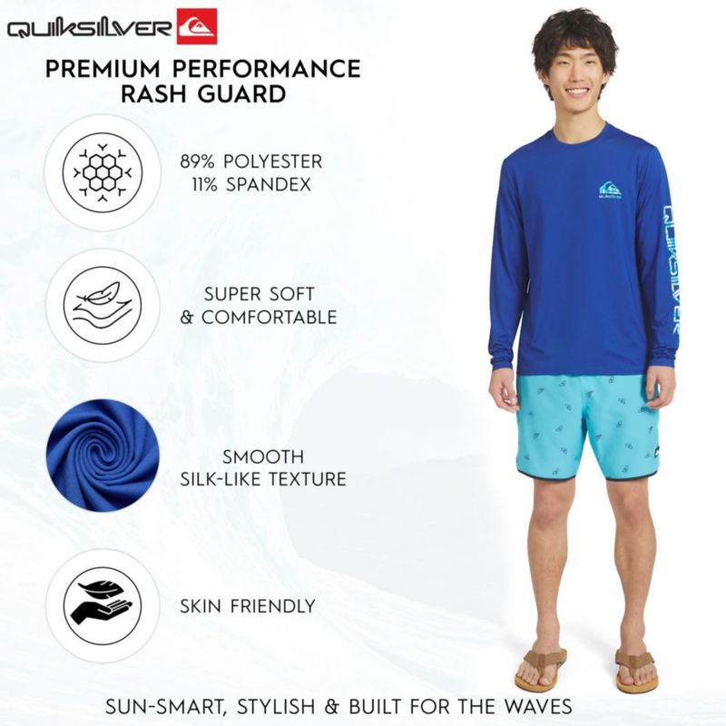 Camiseta de baño Quiksilver talla M UPF 50 manga larga azul Quartz